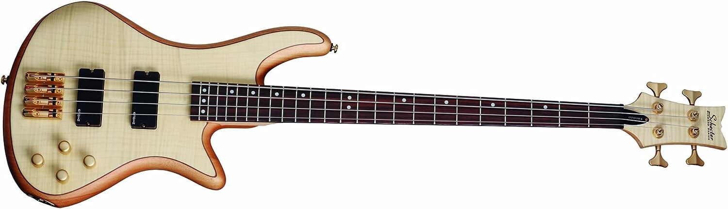 Schecter Stiletto Custom-4 Electric Bass Guitar on a white background