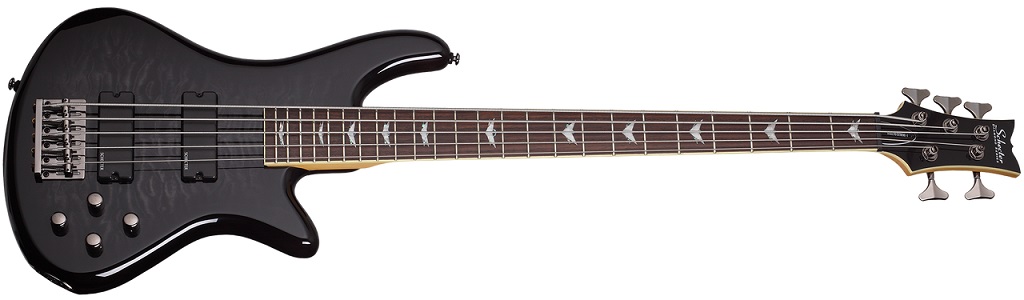 Schecter Stiletto Extreme-5 Bass Guitar on a white background