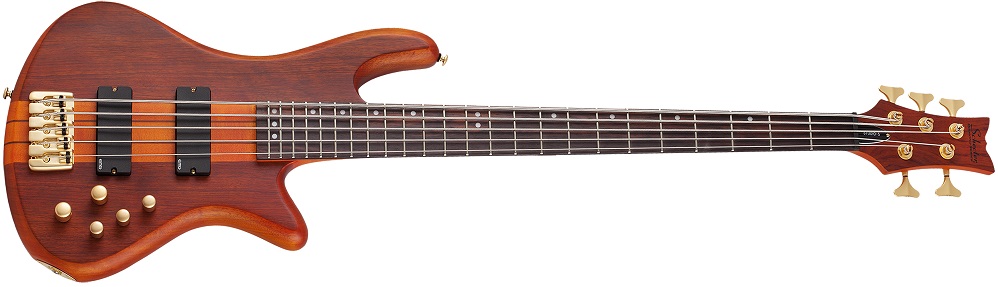 Schecter Stiletto Studio 5 Bass Guitar on a white background