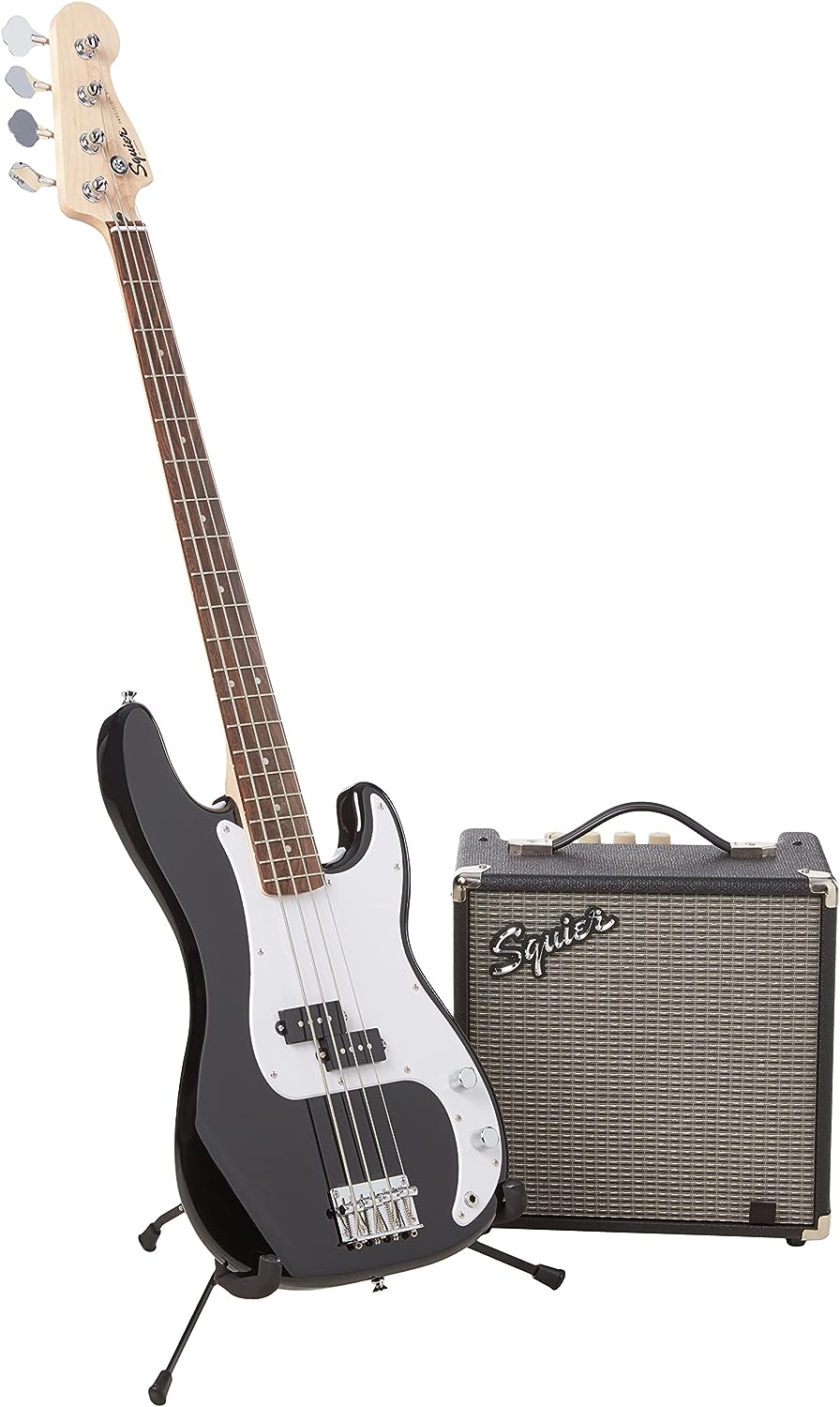 Squier by Fender Bass Guitar Kit on a white background