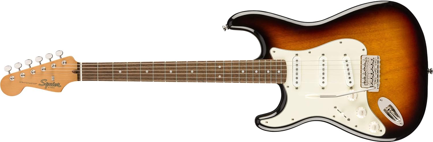 Squier Classic Vibe 60s Stratocaster Left-Handed Electric Guitar on a white background