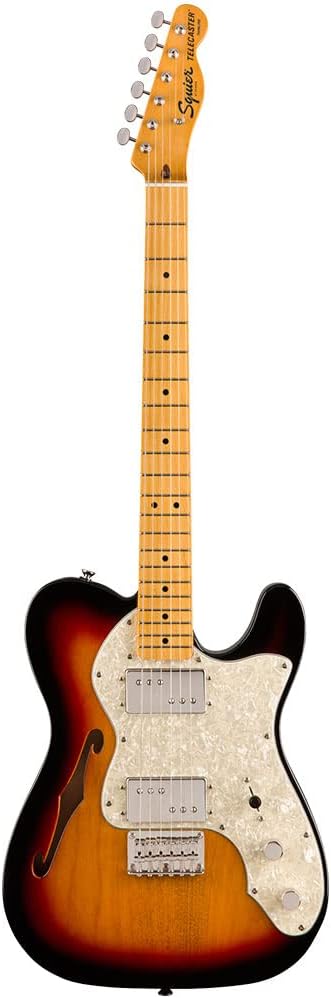 Squier Classic Vibe 70s Thinline Telecaster Electric Guitar on a white background