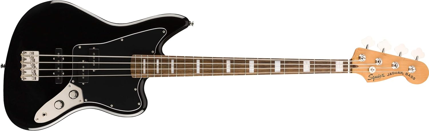 Squier Classic Vibe Jaguar Bass Guitar on a white background