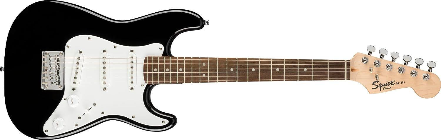 Squier Mini Stratocaster Electric Guitar on a white background