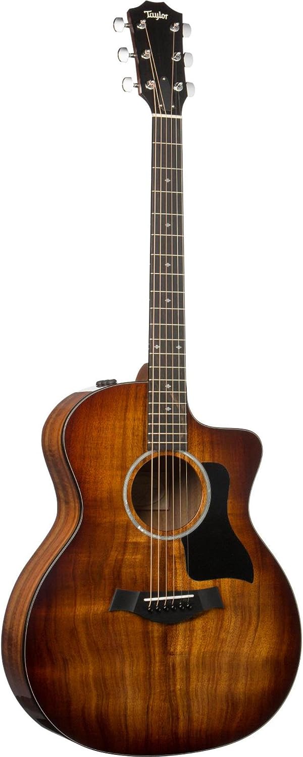 Taylor Guitars 224ce-K DLX Koa Deluxe Acoustic-Electric Guitar on a white background