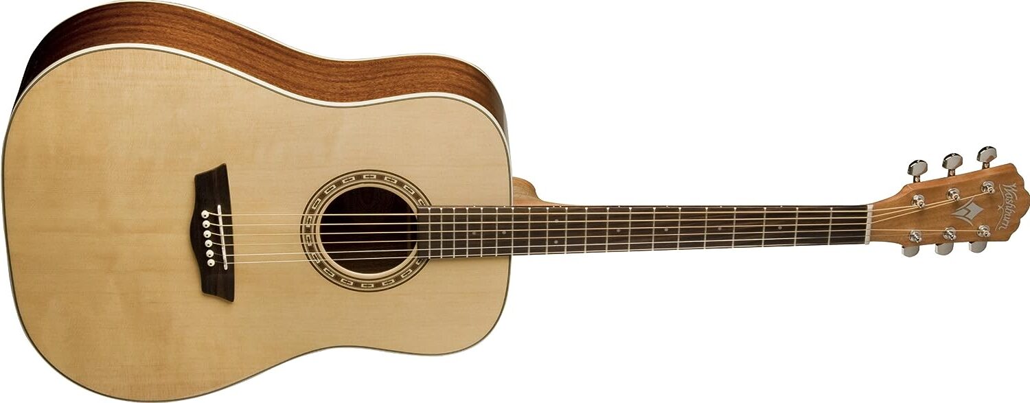 Washburn WD7S Dreadnought Acoustic Guitar on a white background