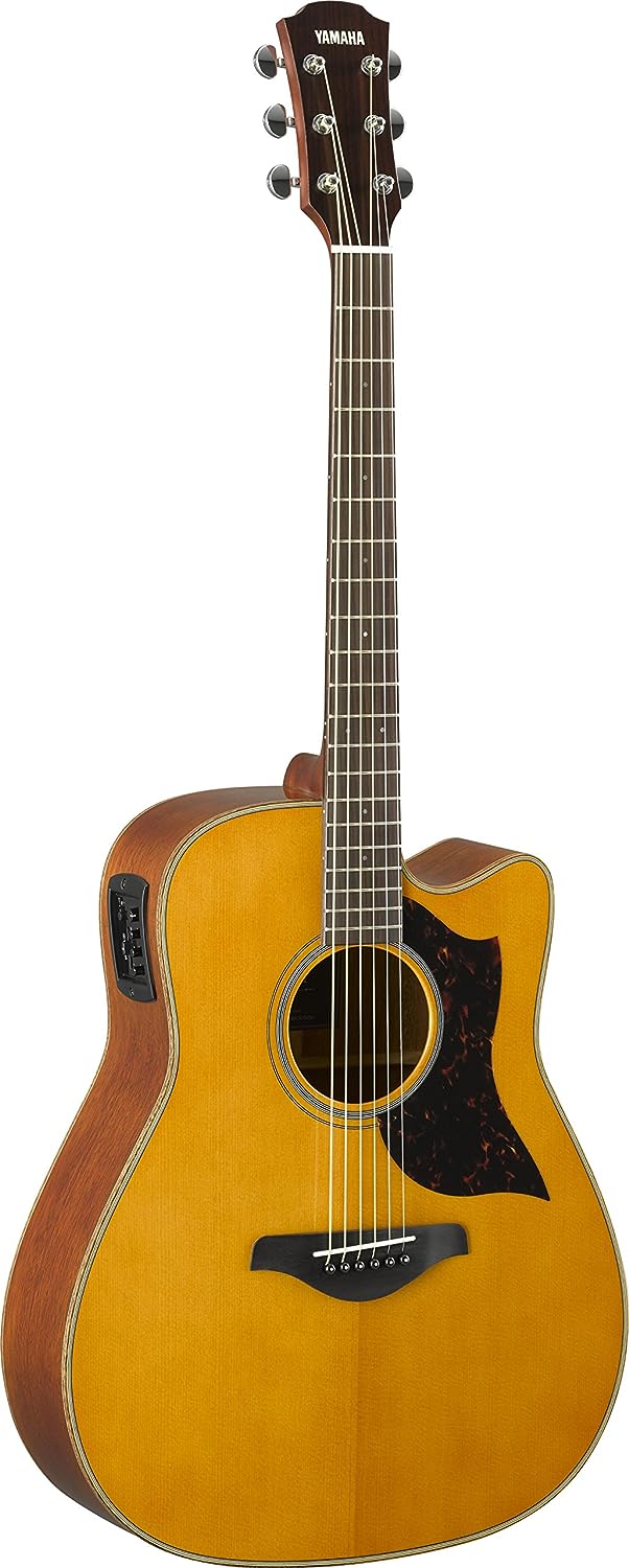 Yamaha 6 String Series A1M Cutaway Acoustic-Electric Guitar on a white background