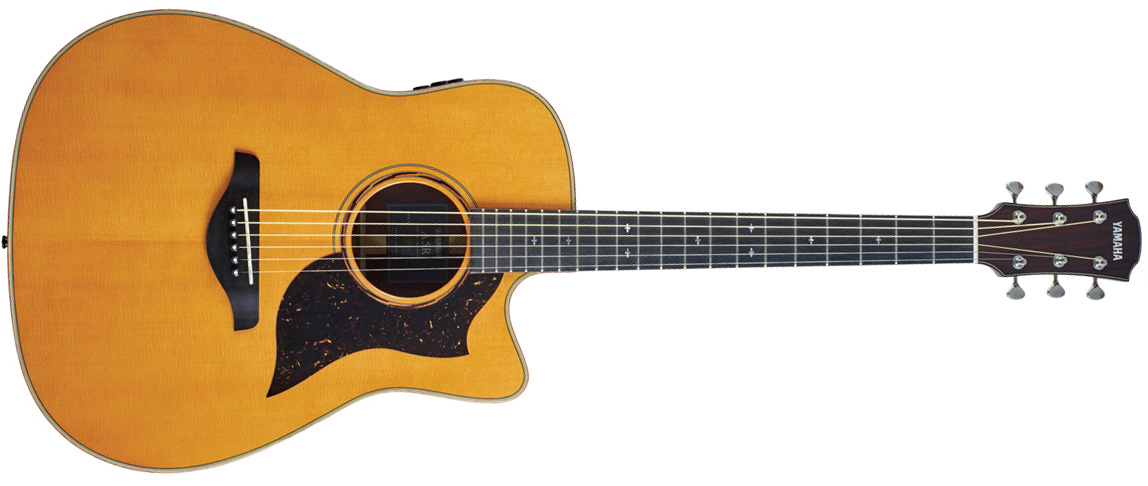 Yamaha A5R ARE Dreadnought Cutaway Acoustic-Electric Guitar on a white background