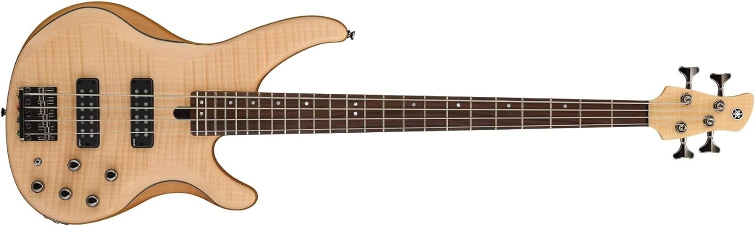 Yamaha TRBX604FM 4-String Electric Bass Guitar on a white background