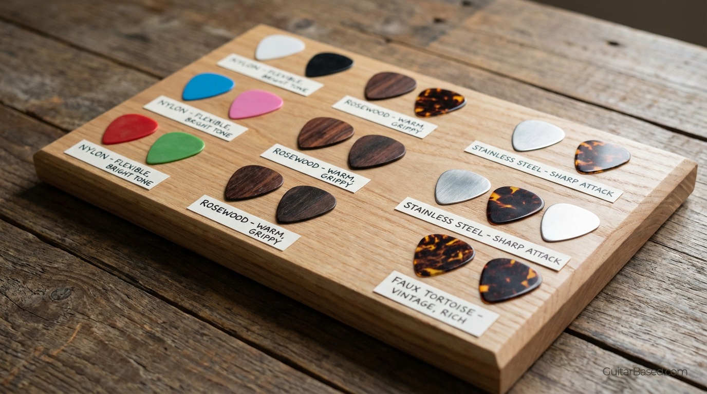 Material Variations in Guitar Picks