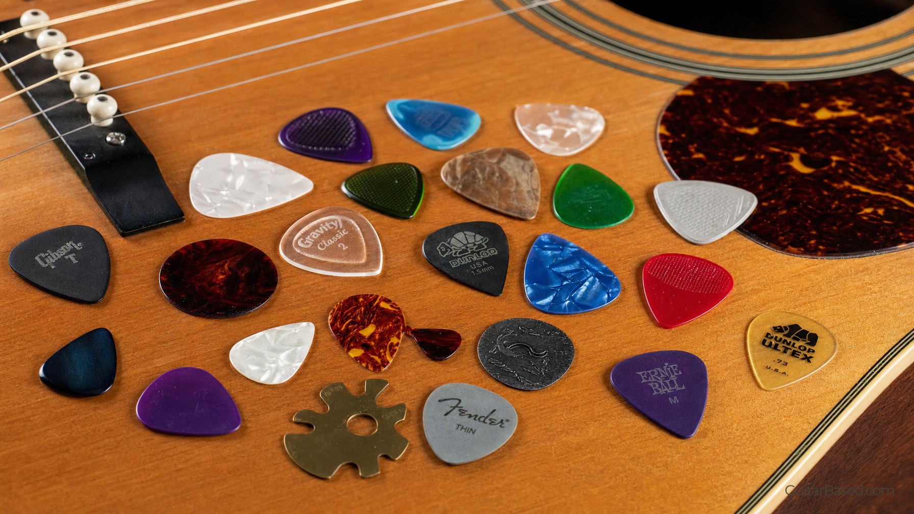 Guitar Picks In Various Sizes